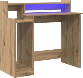 vidaXL Γραφείο με ράφι Artisan Oak 97 x 45 x 90 εκ. Επεξεργασμένο ξύλο