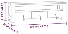 Έπιπλο Τηλεόρασης 110 x 30 x 35 εκ. από Μασίφ Ξύλο Teak - Καφέ