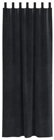 vidaXL Κουρτίνες με κουρτίνες 2 pcs Μαύρο 140 x 225 cm Βελούδο