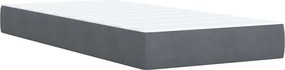 vidaXL Κρεβάτι Boxspring με Στρώμα Σκούρο Γκρι 100x200 εκ. Βελούδινο