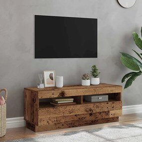 vidaXL Έπιπλο Τηλεόρασης LED Όψη Παλαιού Ξύλου 100x35x40 εκ.Επεξ. Ξύλο