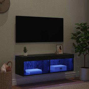 vidaXL Ντουλάπι Τηλεόρασης Τοίχου 100 x 30 x 30 cm Μαύρη Οξυά