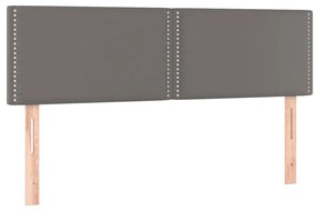 Κεφαλάρι Κρεβατιού LED Γκρι 144x5x78/88 εκ. από Συνθετικό Δέρμα 3121566