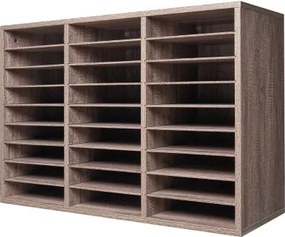 VEVOR Wooden Literature Organizer 27 Compartments Removable Shelves Black-Grey