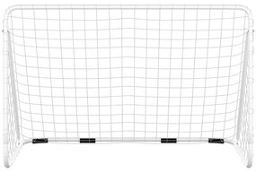 vidaXL Τέρμα Ποδοσφαίρου με Δίχτυ Λευκό 180 x 90 x 120 εκ. Ατσάλινο