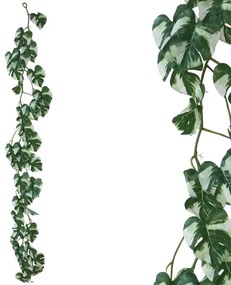 MarHome ΓΙΡΛΑΝΤΑ REAL TOUCH MONΣΤΕΡΑ ΔΙΧΡΩΜΟ ΠΡΑΣΙΝΟ - Υ170cm 50/100ΚΙΒ  00-23338-4