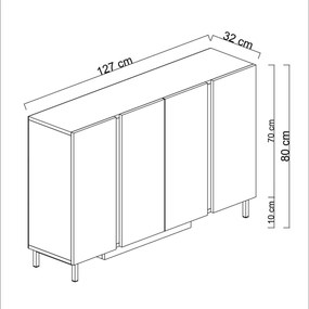 Κονσόλα Τραβερτίνη LEEGE 127x32x80