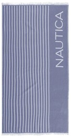 Πετσέτα Θαλάσσης - Παρεό Nau Stripe Denim Nef-Nef Θαλάσσης 90x170cm 100% Βαμβάκι