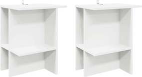 vidaXL Τραπεζάκι σαλονιού 2 pcs Λευκό 40 x 30 x 49 εκ.