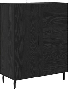vidaXL Highboard με συρτάρι 2 pcs Μαύρη Οξυά Επεξεργασμένο ξύλο