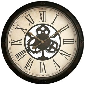 Ρολόι τοίχου Candal Inart σε μαύρη αντικέ απόχρωση Φ45.7x5.2εκ 45.7x45.7x5.2 εκ.