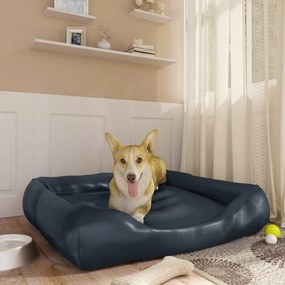 Κρεβάτι Σκύλου Σκούρο Μπλε 80 x 68 x 23 εκ. Συνθετικό Δέρμα - Γκρι