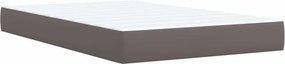 vidaXL Κρεβάτι Boxspring με Στρώμα Γκρι 120x190εκ. από Συνθετικό Δέρμα