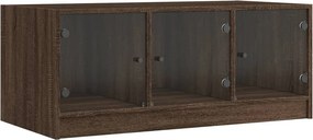 vidaXL Coffee Table Brown Oak Medium Engineered wood, Glass