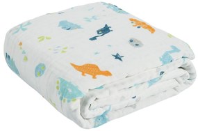 DAS BABY ΚΟΥΒΕΡΤΑ-ΜΟΥΣΕΛΙΝΑ 105X150 RELAX 6623 ΛΕΥΚΟ, ΜΠΛΕ, ΠΟΡΤΟΚΑΛΙ