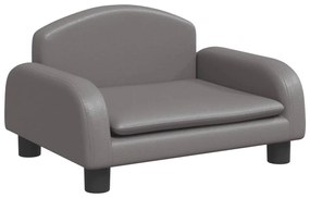 vidaXL Καναπές Παιδικός Γκρι 50x40x30 εκ. από Συνθετικό Δέρμα