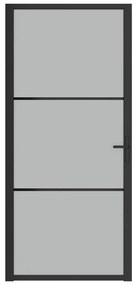Εσωτερική Πόρτα 93x201,5 εκ. Μαύρο Ματ Γυαλί και Αλουμίνιο - Μαύρο