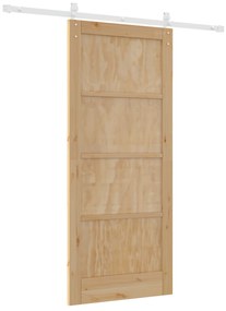 vidaXL Συρόμενη Θύρα με Σετ Υλικών 86x198.5 εκ. Στερεό Ξύλο Πεύκου