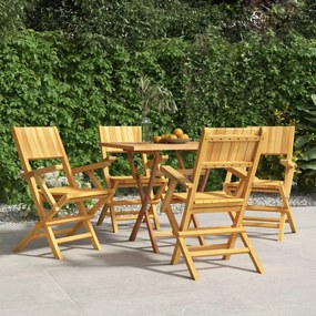 Καρέκλες Κήπου Πτυσσόμενες 4 τεμ. 55x61x90 εκ. Μασίφ Ξύλο Teak