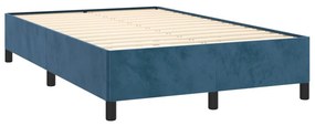 VidaXL Κρεβάτι Boxspring με Στρώμα & LED Σκ. Μπλε 120x190εκ. Βελούδινο