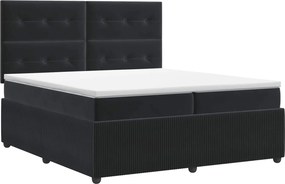 vidaXL Κρεβάτι box spring με στρώμα Μαύρο 200 x 200 cm Βελούδο