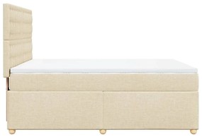 ΚΡΕΒΑΤΙ BOXSPRING ΜΕ ΣΤΡΩΜΑ ΚΡΕΜ 140X200 ΕΚ. ΥΦΑΣΜΑΤΙΝΟ 3293622