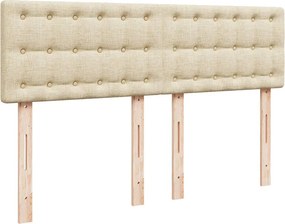 vidaXL Κρεβάτι Boxspring με Στρώμα Κρεμ 140x200 εκ. Υφασμάτινο