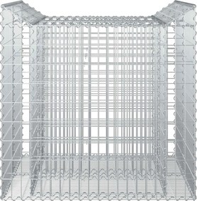 vidaXL Ανασηκωμένο κρεβάτι gabion 2 pcs Ασημί