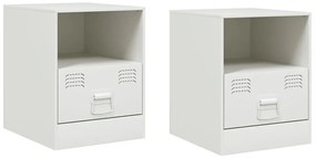 vidaXL Κομοδίνα 2 τεμ. Λευκό 34,5 x 39 x 44 εκ. από Χάλυβα