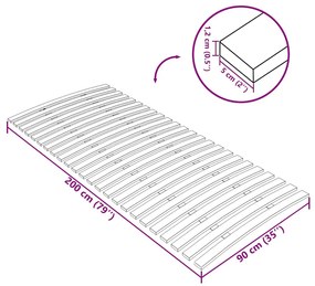 Τελάρο Κρεβατιού με 24 Σανίδες 90 x 200 εκ. 340077
