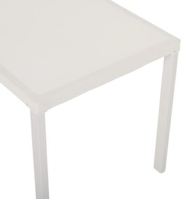 Καρέκλα Αλουμινίου Λευκή Μπεζ Rattan &amp; Textline 46x55,5x83 Υ Εκ.
