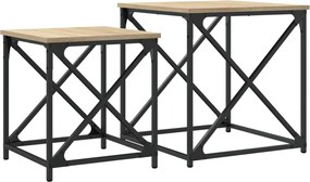 vidaXL Τραπεζάκια Ζιγκόν 2 τεμ. Sonoma Δρυς από Επεξεργασμένο Ξύλο
