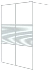 vidaXL Διαχωριστικό Ντουζιέρας Λευκό 140x195 εκ. από Διάφανο Γυαλί ESG