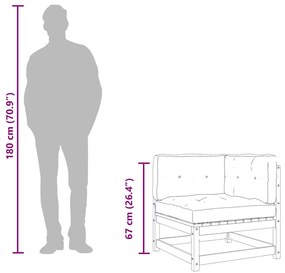 Καναπέδες Κήπου Γωνιακοί 2 τεμ. Καφέ Μασίφ Πεύκο με Μαξιλάρια 838074