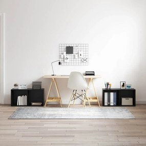 vidaXL Σετ επίπλου τηλεόρασης 2 pcs Μαύρη Οξυά Επεξεργασμένο Ξύλο