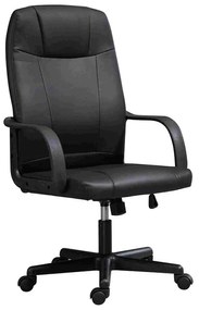 WOODWELL BF1010 Πολυθρόνα Γραφείου Διευθυντή Pvc Μαύρο 62x60x100/112cm ΕΟ560