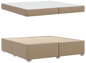 vidaXL Σκελετός Κρεβατιού Καπουτσίνο 200 x 200 cm Τεχνητό δέρμα