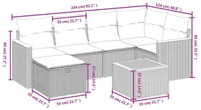 vidaXL Σαλόνι Κήπου Σετ 7 τεμ. Μπεζ Συνθετικό Ρατάν με Μαξιλάρια