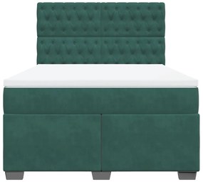 ΚΡΕΒΑΤΙ BOXSPRING ΜΕ ΣΤΡΩΜΑ ΣΚΟΥΡΟ ΠΡΑΣΙΝΟ 140X190ΕΚ. ΒΕΛΟΥΔΙΝΟ 3293215