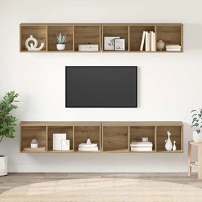 vidaXL Τηλεοπτική Κάβα Τοίχου 4 pcs artisan δρυς 37 x 37 x 107.5 εκ