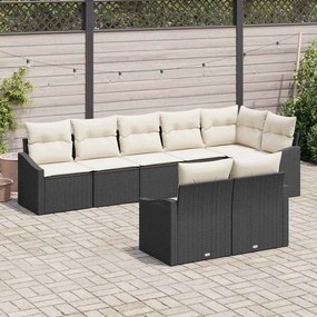 vidaXL Σετ Καναπέ με μαξιλάρι 8 pcs Μαύρο συνθετικό ρατάν
