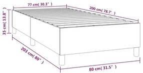 Πλαίσιο Κρεβατιού Boxspring Κρεμ 80 x 200 εκ. Συνθετικό Δέρμα - Κρεμ