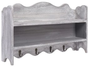 vidaXL 284234  Wall Mounted Coat Rack Grey 50x10x30 cm Wood