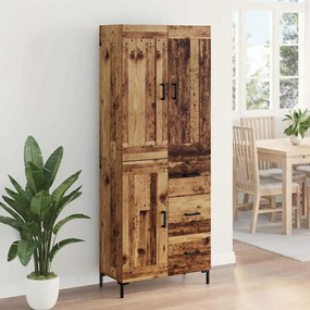 vidaXL Highboard με συρτάρι 2 pcs Παλιό Ξύλο Επεξεργασμένο ξύλο
