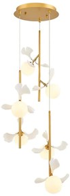 Φωτιστικό Οροφής Krakow 701CHD1345 Φ40x160cm 6xG9 5W Gold-White Opviq
