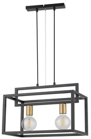 Φωτιστικό Οροφής-Ράγα Vigo 2 32439 26x45x80cm 2xE27 60W Black-Gold Sigma Lighting