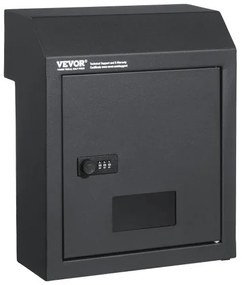 VEVOR Through The Door Key Drop Box Mailbox with Combination Lock Dark Gray