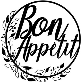 Διακοσμητικό Τοίχου Bon Appetit 538TNL1120 48x48cm Black Aberto Design Μέταλλο