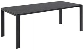 Τραπέζι Oakland 788, Μαύρο ματ, Μαύρο, 75x90x200cm, Κεραμικός, Γυαλί, Μέταλλο