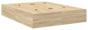 vidaXL Κρεβάτι Αποθήκευσης  Σονομα Δρυς 140x200 εκ